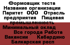 Формовщик теста › Название организации ­ Паритет, ООО › Отрасль предприятия ­ Пищевая промышленность › Минимальный оклад ­ 22 000 - Все города Работа » Вакансии   . Кабардино-Балкарская респ.,Нальчик г.